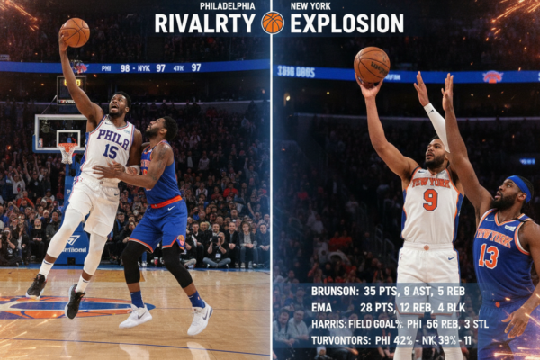 76ers vs knicks match player stats